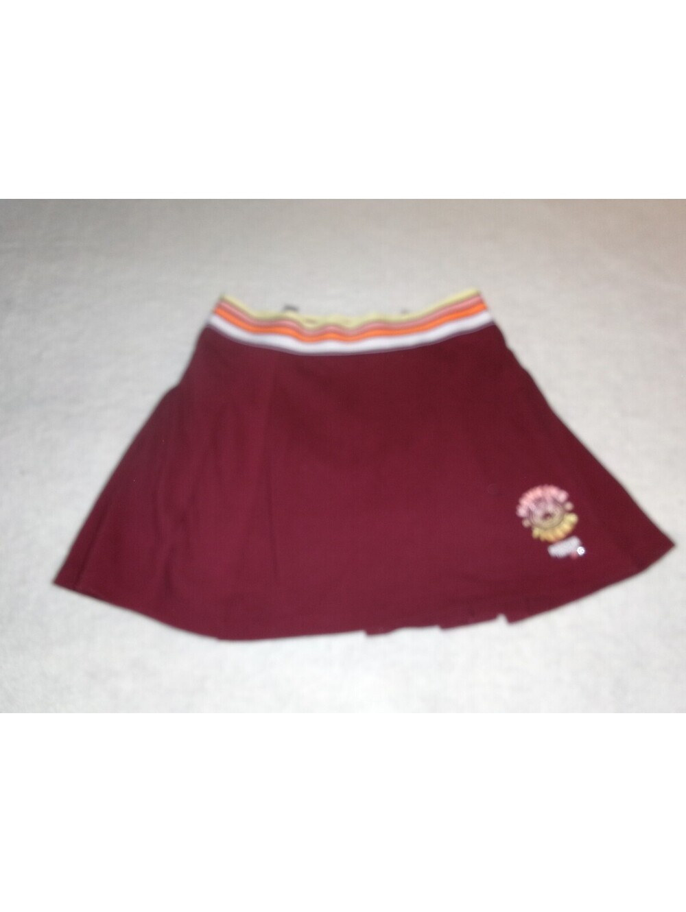 Justice X Stranger Things Knit Pique Skirt Maroon Pleated Girls Size L 12/14